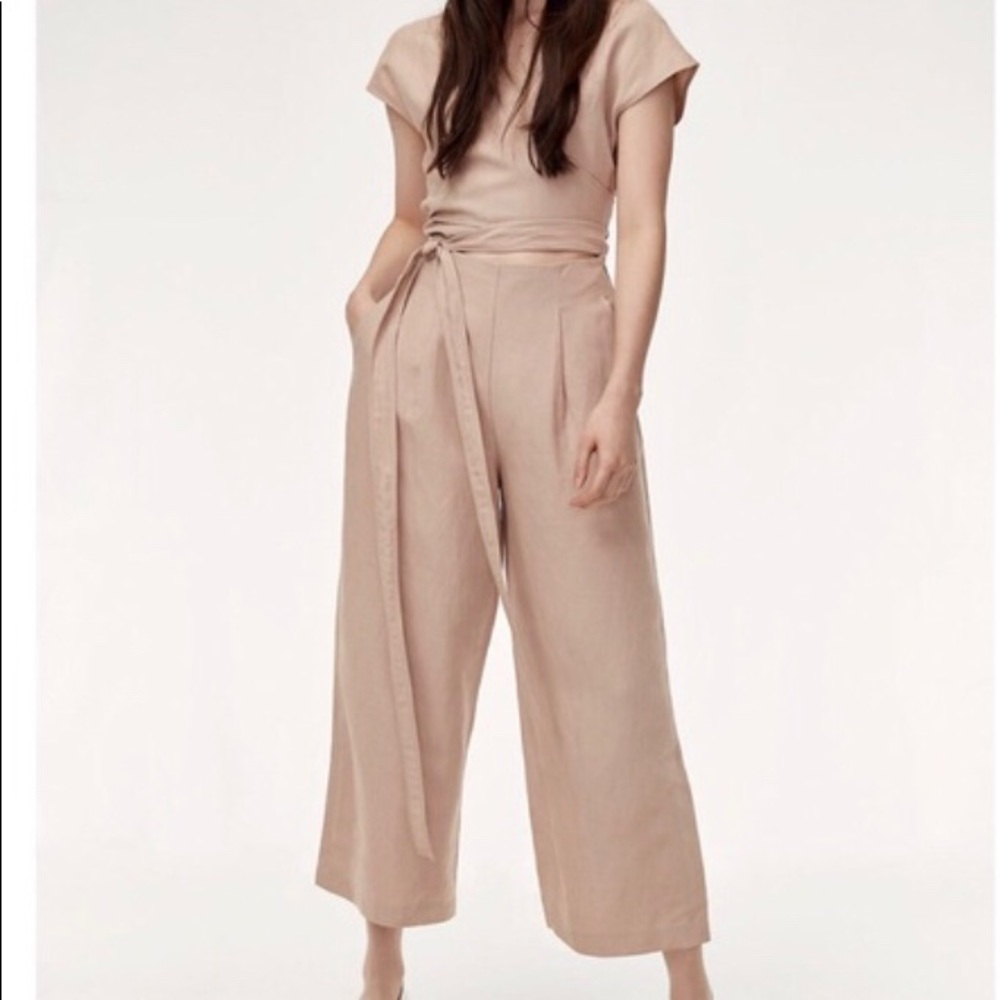 Wilfred Brax Blush-Tan Wide Leg Jumpsuit